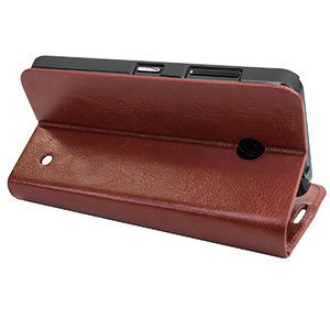 Encase Leather-Style Nokia Lumia 630 Wallet Case With Stand - Brown